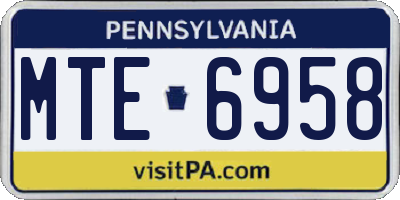 PA license plate MTE6958