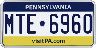 PA license plate MTE6960