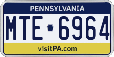 PA license plate MTE6964