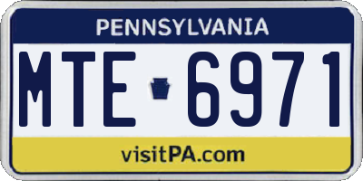 PA license plate MTE6971