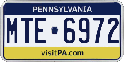 PA license plate MTE6972