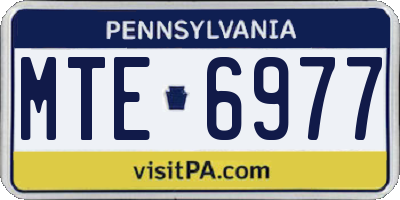 PA license plate MTE6977