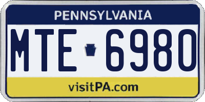 PA license plate MTE6980