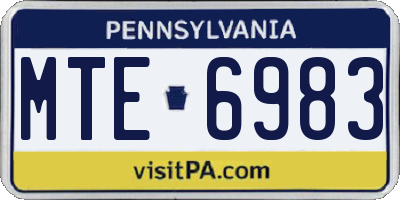 PA license plate MTE6983