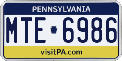 PA license plate MTE6986