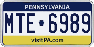 PA license plate MTE6989