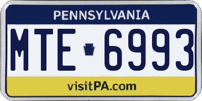 PA license plate MTE6993