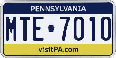 PA license plate MTE7010