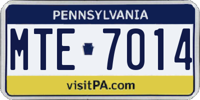 PA license plate MTE7014