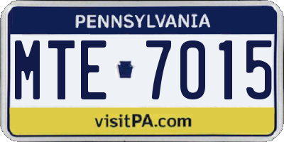 PA license plate MTE7015