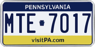 PA license plate MTE7017
