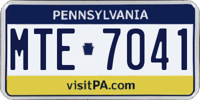 PA license plate MTE7041