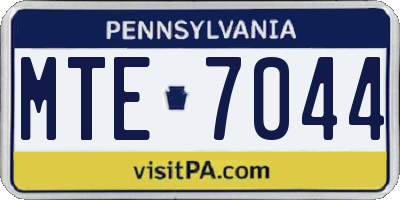 PA license plate MTE7044