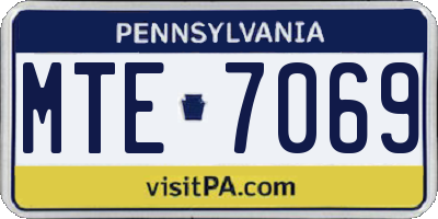 PA license plate MTE7069