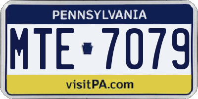 PA license plate MTE7079