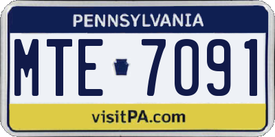 PA license plate MTE7091