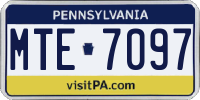 PA license plate MTE7097