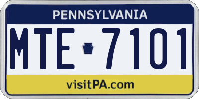 PA license plate MTE7101