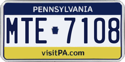 PA license plate MTE7108