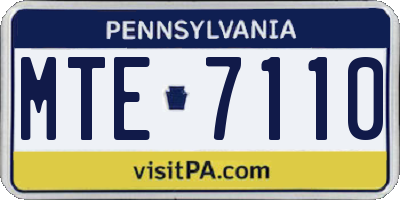 PA license plate MTE7110