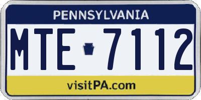 PA license plate MTE7112