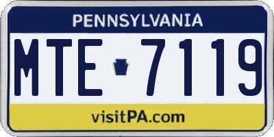 PA license plate MTE7119