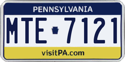PA license plate MTE7121
