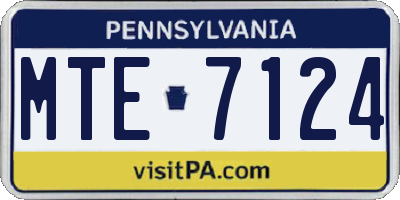 PA license plate MTE7124
