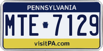 PA license plate MTE7129