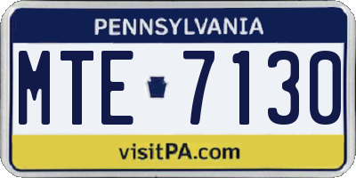 PA license plate MTE7130