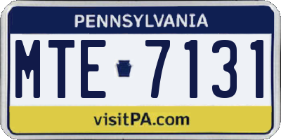 PA license plate MTE7131