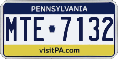 PA license plate MTE7132