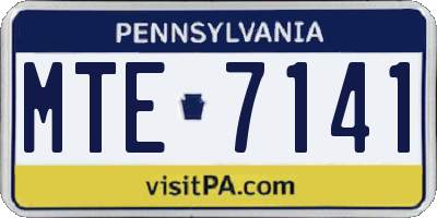 PA license plate MTE7141