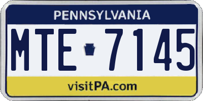 PA license plate MTE7145