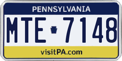 PA license plate MTE7148