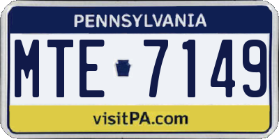 PA license plate MTE7149