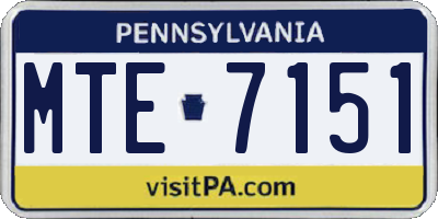 PA license plate MTE7151