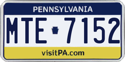 PA license plate MTE7152