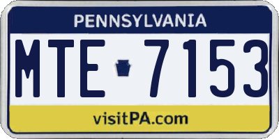 PA license plate MTE7153