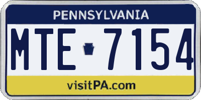 PA license plate MTE7154