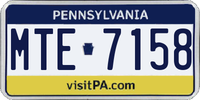 PA license plate MTE7158