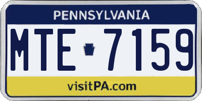 PA license plate MTE7159