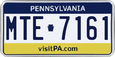 PA license plate MTE7161