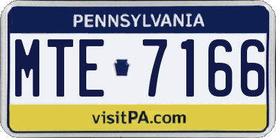 PA license plate MTE7166