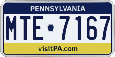 PA license plate MTE7167