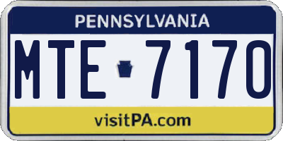 PA license plate MTE7170
