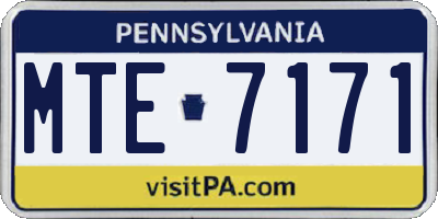 PA license plate MTE7171