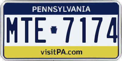 PA license plate MTE7174