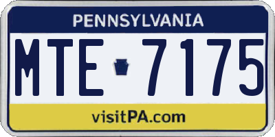PA license plate MTE7175
