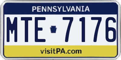 PA license plate MTE7176